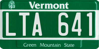 VT license plate LTA641