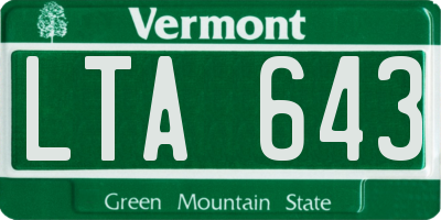VT license plate LTA643