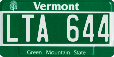 VT license plate LTA644