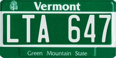 VT license plate LTA647