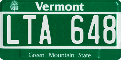 VT license plate LTA648