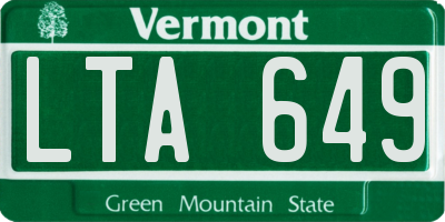 VT license plate LTA649