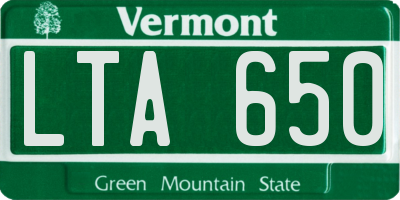 VT license plate LTA650