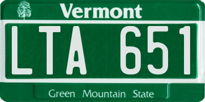 VT license plate LTA651