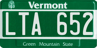 VT license plate LTA652