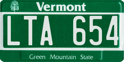 VT license plate LTA654