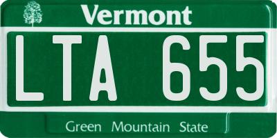 VT license plate LTA655