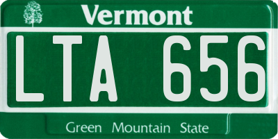 VT license plate LTA656