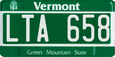 VT license plate LTA658