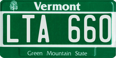 VT license plate LTA660