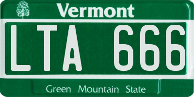 VT license plate LTA666