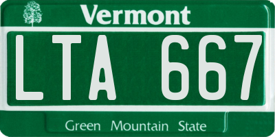 VT license plate LTA667