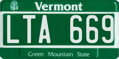 VT license plate LTA669