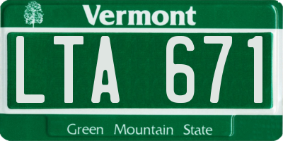 VT license plate LTA671