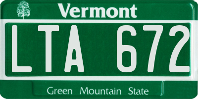 VT license plate LTA672
