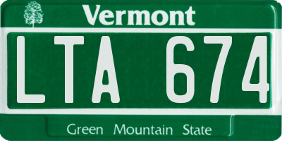 VT license plate LTA674