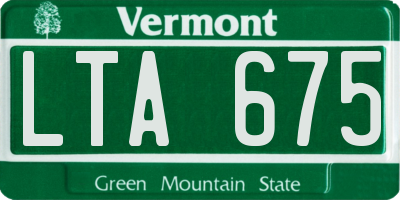 VT license plate LTA675