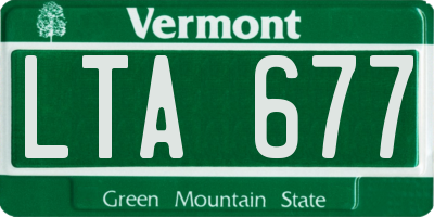VT license plate LTA677