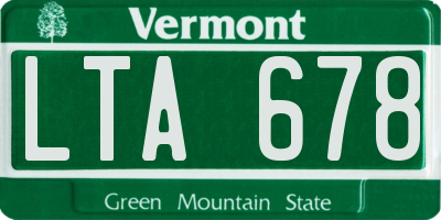 VT license plate LTA678