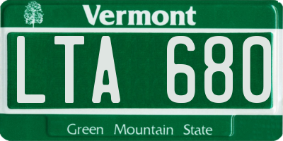 VT license plate LTA680