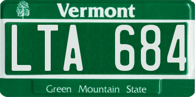 VT license plate LTA684
