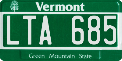 VT license plate LTA685