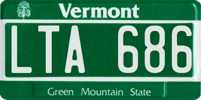 VT license plate LTA686