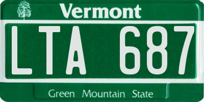 VT license plate LTA687