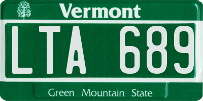 VT license plate LTA689