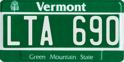 VT license plate LTA690