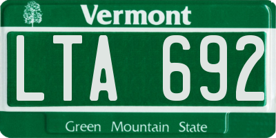 VT license plate LTA692