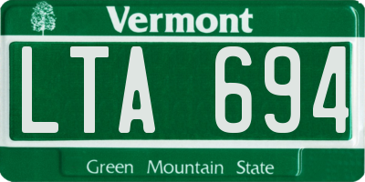 VT license plate LTA694