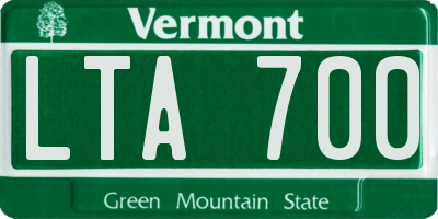 VT license plate LTA700