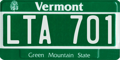 VT license plate LTA701