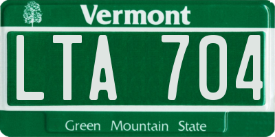 VT license plate LTA704