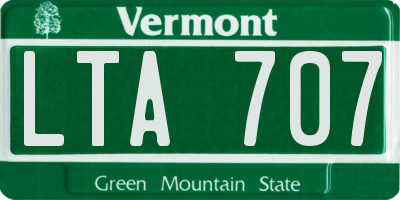 VT license plate LTA707