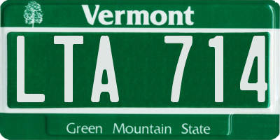 VT license plate LTA714