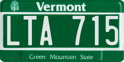 VT license plate LTA715