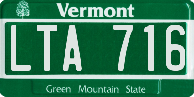 VT license plate LTA716