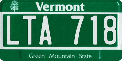 VT license plate LTA718