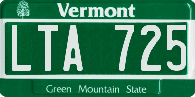 VT license plate LTA725
