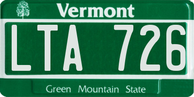 VT license plate LTA726