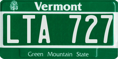 VT license plate LTA727