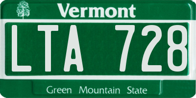 VT license plate LTA728