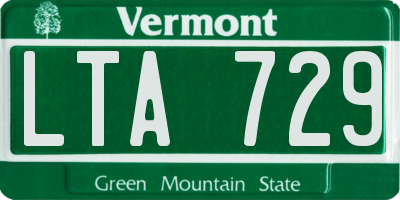VT license plate LTA729