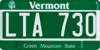 VT license plate LTA730
