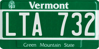 VT license plate LTA732