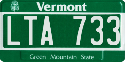 VT license plate LTA733