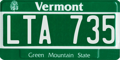 VT license plate LTA735