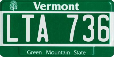VT license plate LTA736